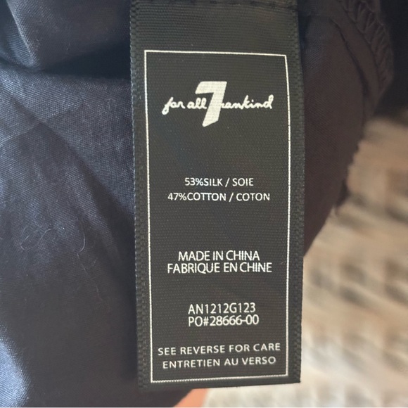 7 For All Mankind Silk Blouse - Black - Size XS - Off Shoulder - Picture 6 of 8